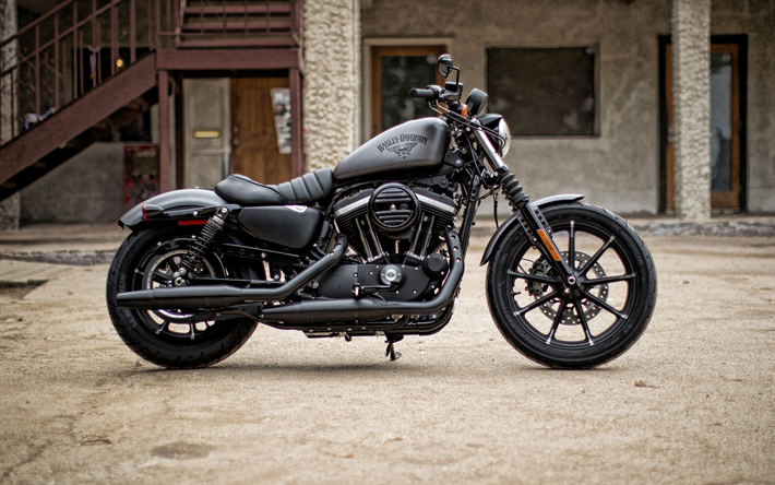 Harley-Davidson Iron 883, 2019, negro de la motocicleta, moto fresco, estadounidense de motocicletas Harley-Davidson