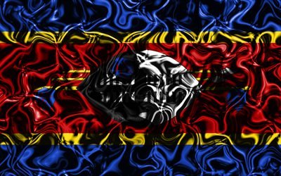 4k, Bandeira de Eswatini, resumo de fuma&#231;a, &#193;frica, s&#237;mbolos nacionais, Eswatini bandeira, Arte 3D, Eswatini 3D bandeira, criativo, Pa&#237;ses da &#225;frica, Eswatini