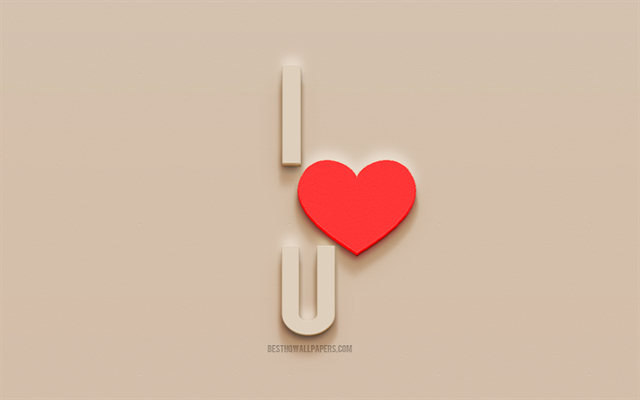 Te Amo, 3d yeso letras, arte 3d, el amor conceptos, de piedra de fondo, coraz&#243;n Rojo, I Love U