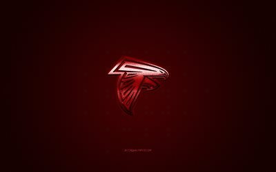 Atlanta Falcons, American football club, NFL, red logo, red carbon fiber background, american football, Atlanta, Georgia, USA, National Football League, Atlanta Falcons logo