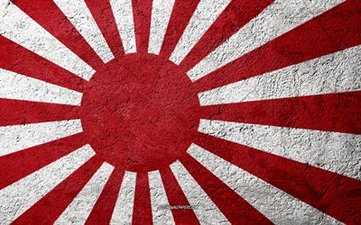 Bandera de Jap&#243;n Fuerza Mar&#237;tima de autodefensa, de Jap&#243;n, de hormig&#243;n de textura, de piedra de fondo, JMSDF bandera, Asia, de Jap&#243;n Fuerza Mar&#237;tima de autodefensa, las banderas en la piedra, la Marina de guerra Japonesa, la 