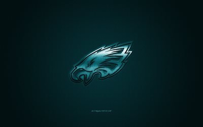 Philadelphia Eagles, American football club, NFL, blue logo, blue carbon fiber background, american football, Philadelphia, Pennsylvania, USA, National Football League, Philadelphia Eagles logo