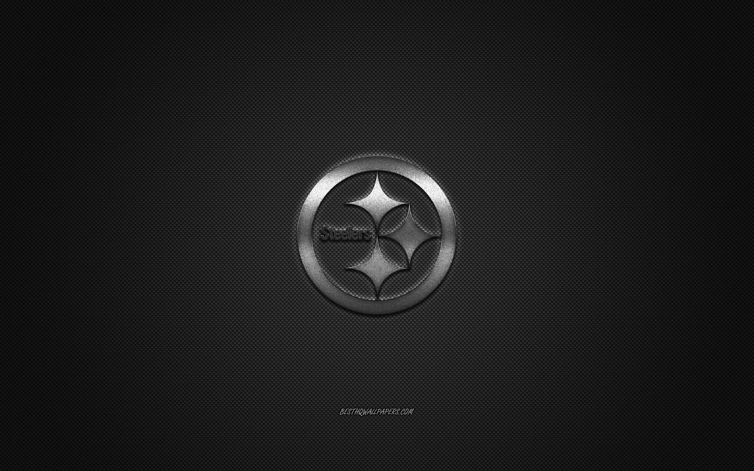 Download wallpapers Pittsburgh Steelers, American football club, NFL,  silver logo, gray carbon fiber background, american football, Pittsburgh,  Pennsylvania, USA, National Football League, Pittsburgh Steelers logo for  desktop with resolution 2560x1600 ...