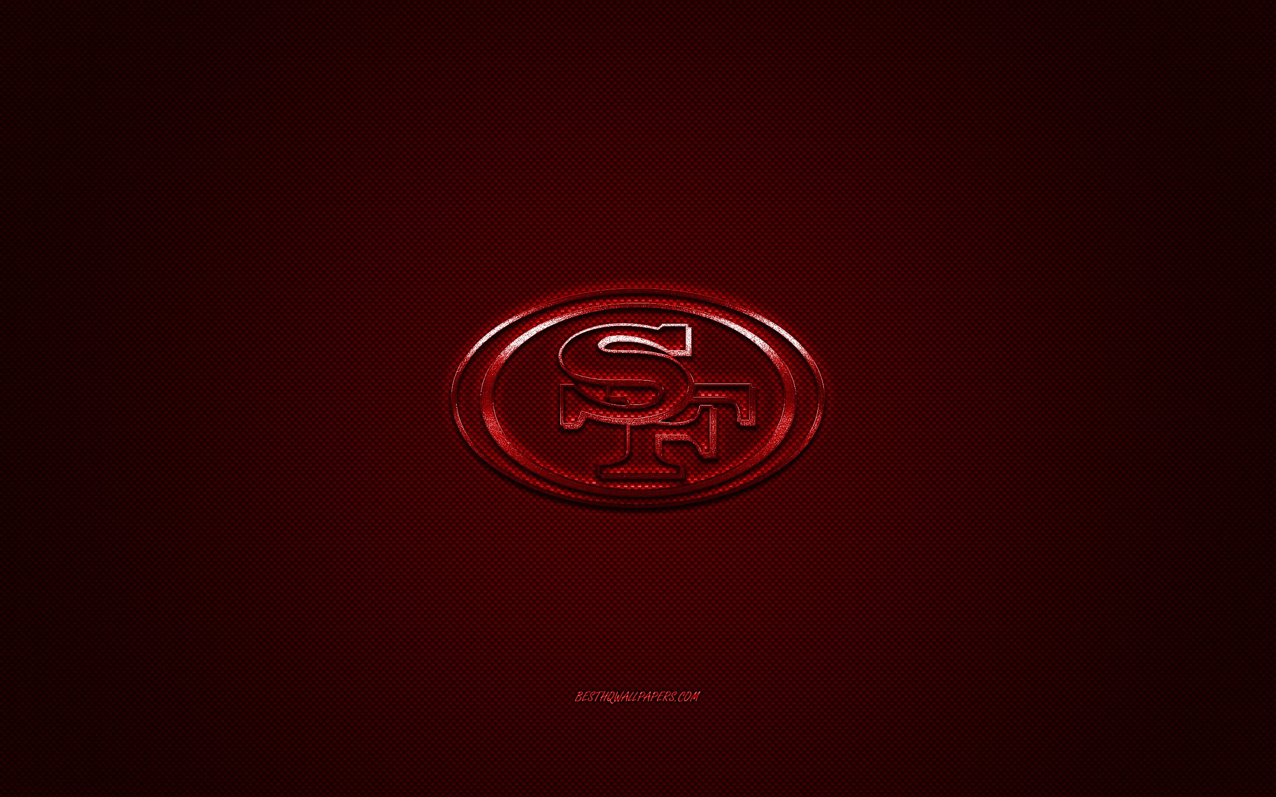 Download wallpapers San Francisco 49ers, American football club, NFL, red  logo, red carbon fiber background, american football, San Francisco,  California, USA, National Football League, San Francisco 49ers logo for  desktop with resolution