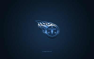 Tennessee Titans, American football club, NFL, logo The blue, blue carbon fiber background, american football, Nashville, Tennessee, USA, National Football League, Tennessee Titans logo