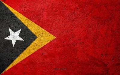 Bayrak Timor-Leste, beton doku, taş, arka plan, Timor-Leste bayrağı, Asya, Doğu Timor, bayrakları taş