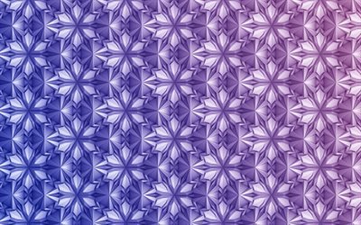 3D ornamenti texture, texture 3d con fiori, viola floreale, sfondo, creativo, trama