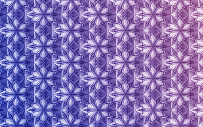 3D ornaments texture, 3d texture with flowers, purple floral background, creative texture