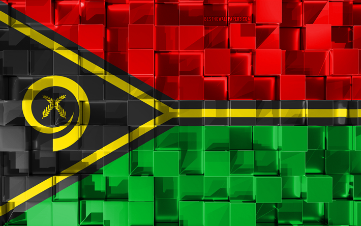 Taş &#252;zerinde Vanuatu bayrağı, beton doku, taş, arka plan, Vanuatu bayrak, Asya, Vanuatu, bayraklar