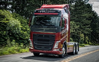 Volvo FH, 2019, 6x4, FH540, esterno, vista frontale, rosso nuovi FH, svedese camion, Volvo