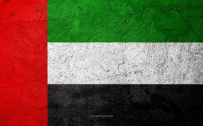 Bandera de Emiratos &#193;rabes Unidos, en concreto de la textura, la piedra de fondo, bandera de EMIRATOS &#225;rabes unidos, Asia, Emiratos &#193;rabes Unidos, banderas de piedra