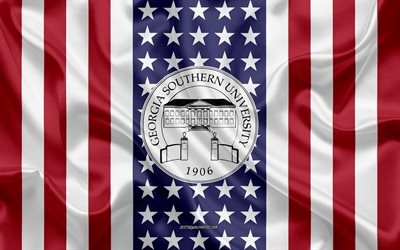 Georgia Southern-Yliopiston Tunnus, Amerikan Lippu, Georgia Southern University-logo, Savannah ja Hinesville, Georgia, USA, Tunnus Georgia Southern university-Yliopisto