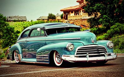 Chevrolet Fleetline, tuning, voitures r&#233;tro, 1946 voitures, HDR, voitures am&#233;ricaines, 1946 Chevrolet Fleetline, lowrider, Chevrolet