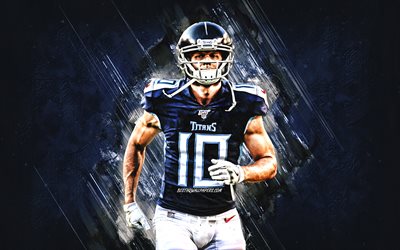 Adam Humphries, Tennessee Titans, NFL, american football player, portrait, blue stone background, National Football League