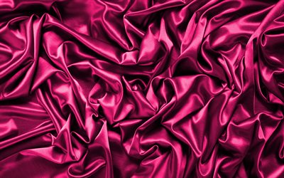 di raso rosa, sfondo, 4k, texture di seta, raso ondulate, rosa, sfondi, raso texture, raso sfondi, texture di seta rosa