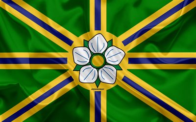 Bandera de Abbotsford, 4k, de seda, de la textura, de la ciudad Canadiense, de seda verde bandera, Abbotsford bandera, Columbia Británica, Canadá, el arte, la América del Norte, Abbotsford