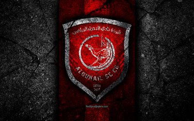 Duhail 4k, Al-Duhail FC, amblem, Katar Yıldızlar Ligi, futbol, siyah taş, Futbol Kul&#252;b&#252;, logo, Katar, El-Duhail, Doha, asfalt doku, FC Al-