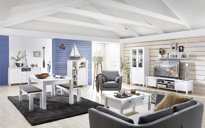 stylish interior, living room, light interior, Scandinavian style, modern interior design