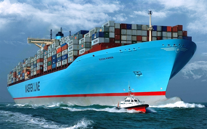 Eugen Maersk, container ship, tug, Maersk Line, container carrier, cargo ship, Maersk