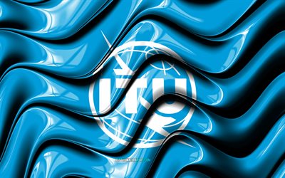 Internationella teleunionen flagga, 4k, v&#228;rlden organisationer, Flaggan i ITU, 3D-konst, Internationella Teleunionen, DET