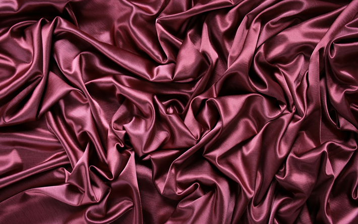 4k, de color rosa oscuro de seda textura ondulada de tela de textura, de seda, de color rosa oscuro fondo de la tela, de color rosa oscuro de sat&#233;n, texturas de la tela, raso, seda, texturas, color rosa oscuro de tela de textura, el fondo de color ro