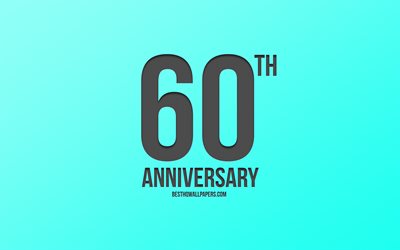 60 &#176; Anniversario di segno e di colore blu di sfondo, carbonio anniversario segni, 60 Anni, elegante anniversario simboli, 60 &#176; Anniversario, arte creativa