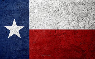 Flag of State of Texas, concrete texture, stone background, Texas flag, USA, Texas State, flags on stone, Flag of Texas