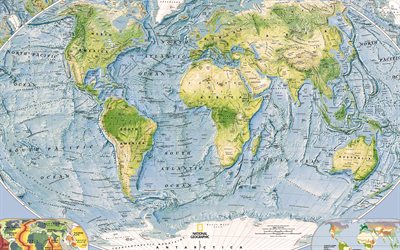 3Dの世界地図, 地球, 世界のマップのコンセプト, 作品, 創造, 世界地図, 3Dアート