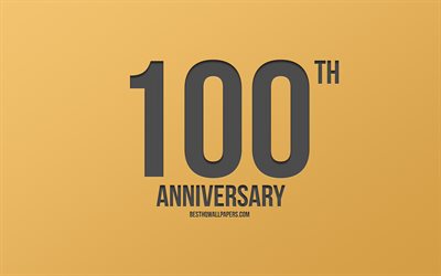 100th Anniversary sign, golden background, carbon anniversary signs, 100 Years Anniversary, stylish anniversary symbols, 100th Anniversary, creative art