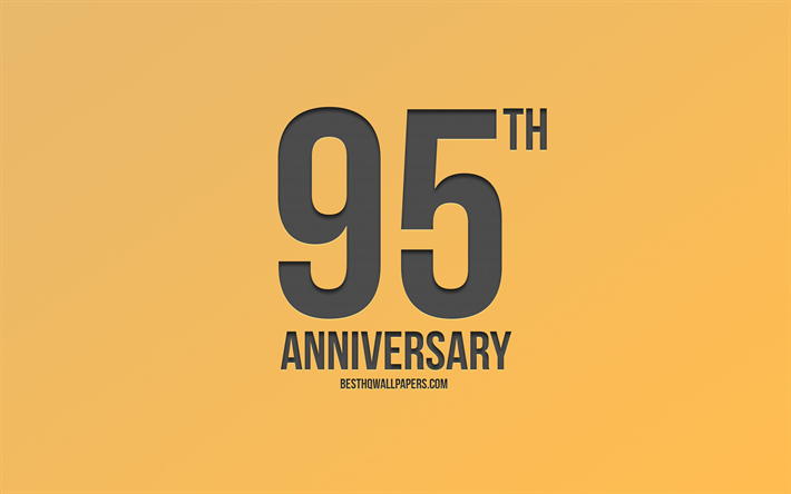 95th Anniversary sign, golden background, carbon anniversary signs, 95 Years Anniversary, stylish anniversary symbols, 95th Anniversary, creative art
