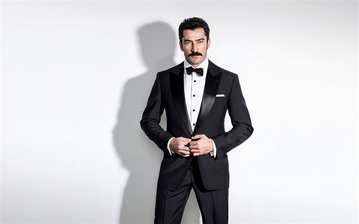 Kenan Imirzalıoglu, acteur turc, portrait, costume d&#39;homme noir, c&#233;l&#233;brit&#233;s turques