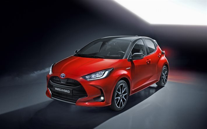 Toyota Yaris, 2020, exterior, front view, red hatchback, new red Yaris, japanese cars, Toyota