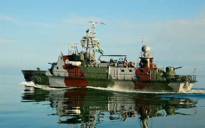 Donbass, mar, barco de patrulha, marinha ucraniana, camuflagem, navios de batalha