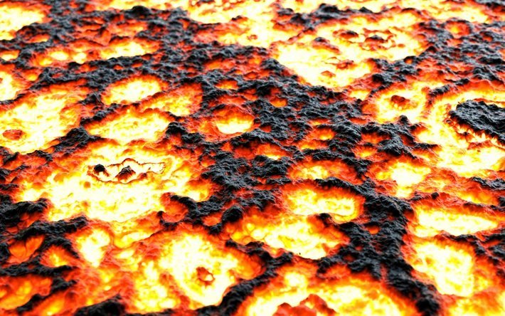4k, lava-texturen, feuer-texturen, feuer-hintergr&#252;nde, rot brennende lava, makro, gl&#252;hende lava, feuer-hintergrund, lava, brennende lava, hintergrund mit lava