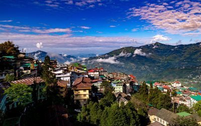 Gangtok, 4k, mountains, cityscapes, Indian cities, Sikkim, India, Asia