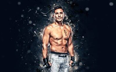 Gustavo Lopez, 4k, beyaz neon ışıklar, amerikan dövüşçüleri, MMA, UFC, Karma dövüş sanatları, Gustavo Lopez 4K, UFC savaşçıları, MMA savaşçıları