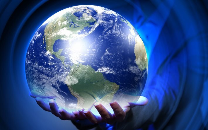 Download wallpapers Earth in hand Save Earth hands earth continents  globe in hand Protect the Earth for desktop free Pictures for desktop free