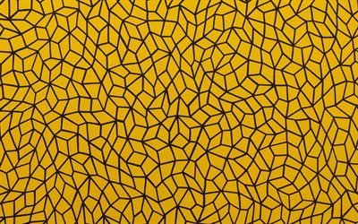 yellow patterns background, yellow patterns texture, creative yellow abstraction, ornament texture, yellow ornament texture
