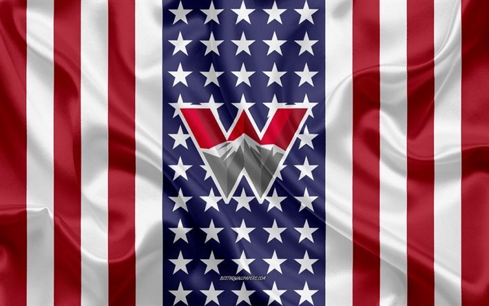 Western Colorado University Emblem, American Flag, Western Colorado University logo, Gunnison, Colorado, USA, Emblem of Western Colorado University