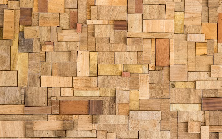 ウッドモザイクテクスチャ, 木製のモザイクの背景, 木の板のテクスチャ, 木製の板からの背景