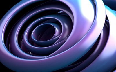 3D spiral, creative, vortex, abstract vortex, 3D art, spiral, violet 3D background