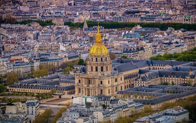 Montmartre, 4k, basilika, kaupunkimaisemat, ranskalaiset kaupungit, Pariisi, Eurooppa, kes&#228;, ranskalaiset maamerkit