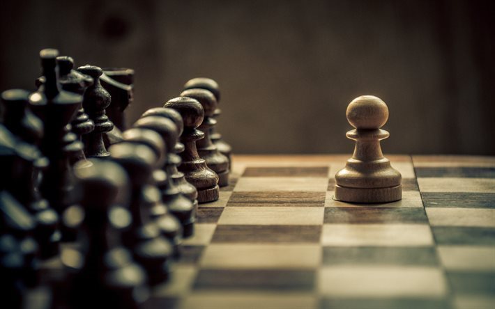 el ajedrez, el pe&#243;n, piezas de ajedrez, liderazgo
