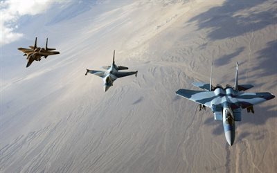 f-16, fighting falcon, k&#228;mpfer, mcdonnell douglas f-15 eagle