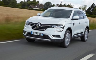 Renault Koleos, 2017, valkoinen Renault, uusi Koleos, valkoinen crossover