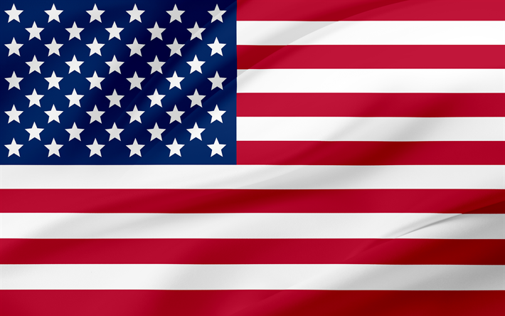 US flag, 4K, American flag, USA, flag of USA