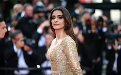 Sonam Kapoor, 4k, 2017 beauty, brunette, Bollywood