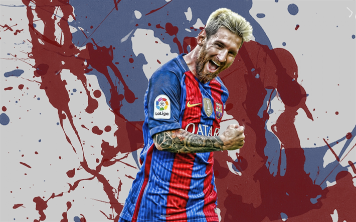 lionel messi, grunge, kunst, kreative hintergrund, argentinische fu&#223;baller, fc barcelona, la liga, spanien, fu&#223;ball