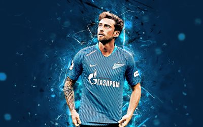 Claudio Marchisio, 4k, abstract art, Italian footballer, Zenit FC, soccer, Russian Premier League, Marchisio, neon lights, Russia, creative