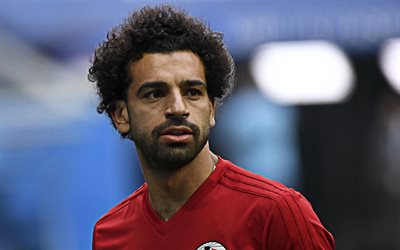 4k, Mohamed Salah, portrait, face, Egyptian footballer, forward, Liverpool FC, England, Premier League